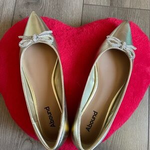 Gold Flats with Rhinestone Bows